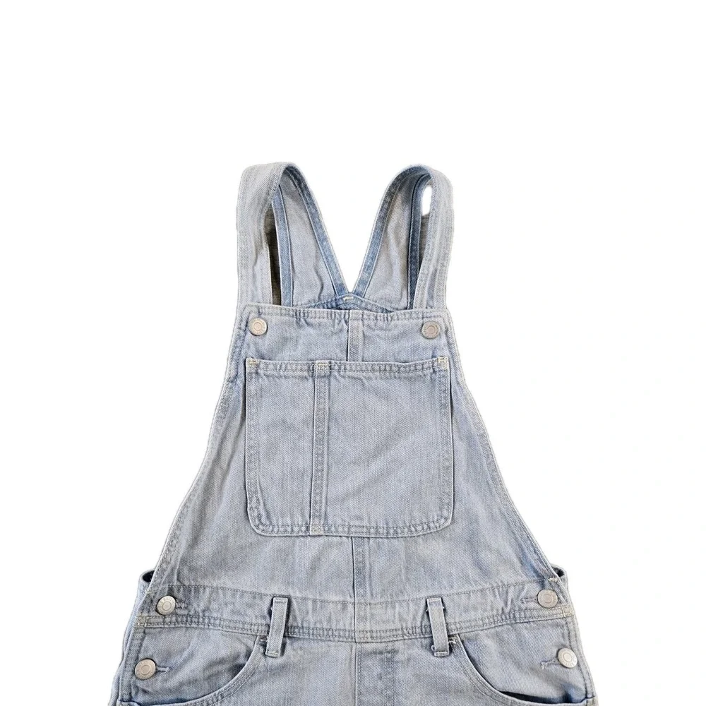 Old Navy Girl's Overall Shorts 100% Cotton‎ Light Wash Adjustable Straps XL